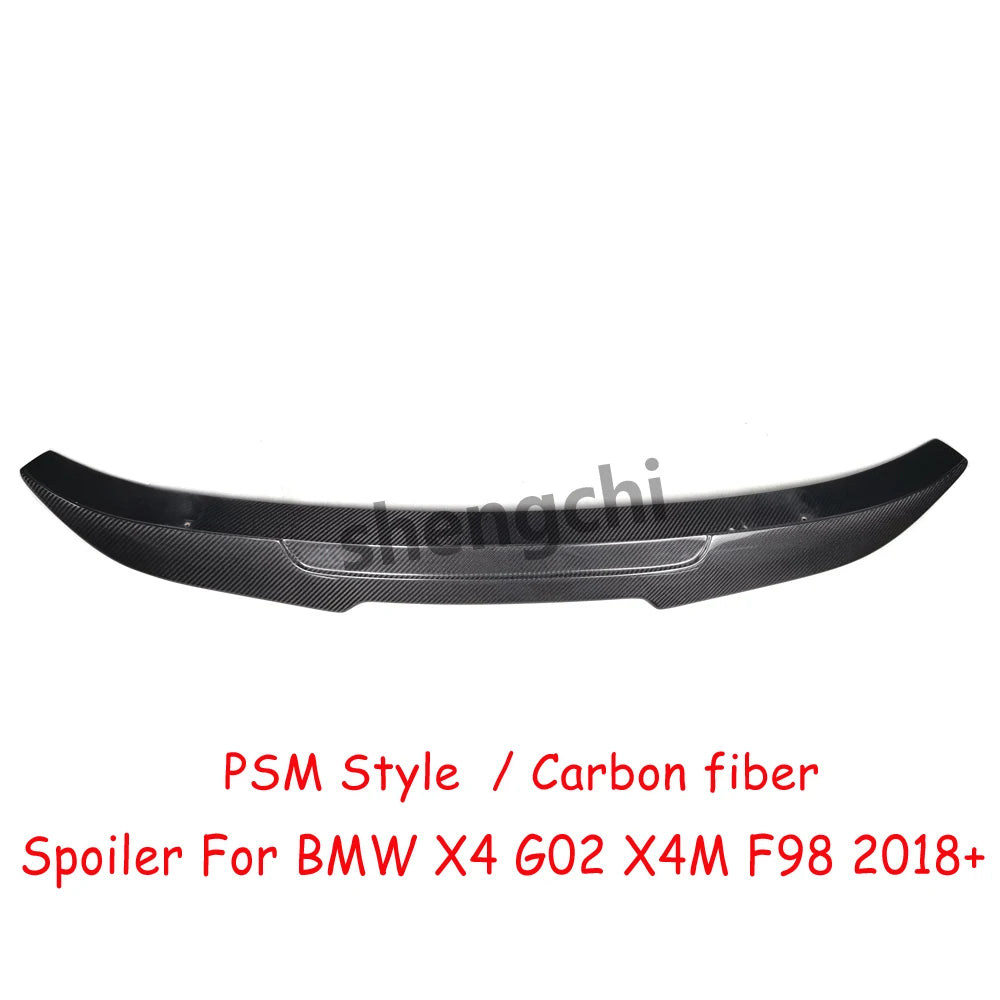 G02 PSM Style Carbon Fiber Rear Trunk Spoiler Wings for BMW X4 G02 X4M F98 M40i M40d Rear Spoiler Duck Tail 2018-2024