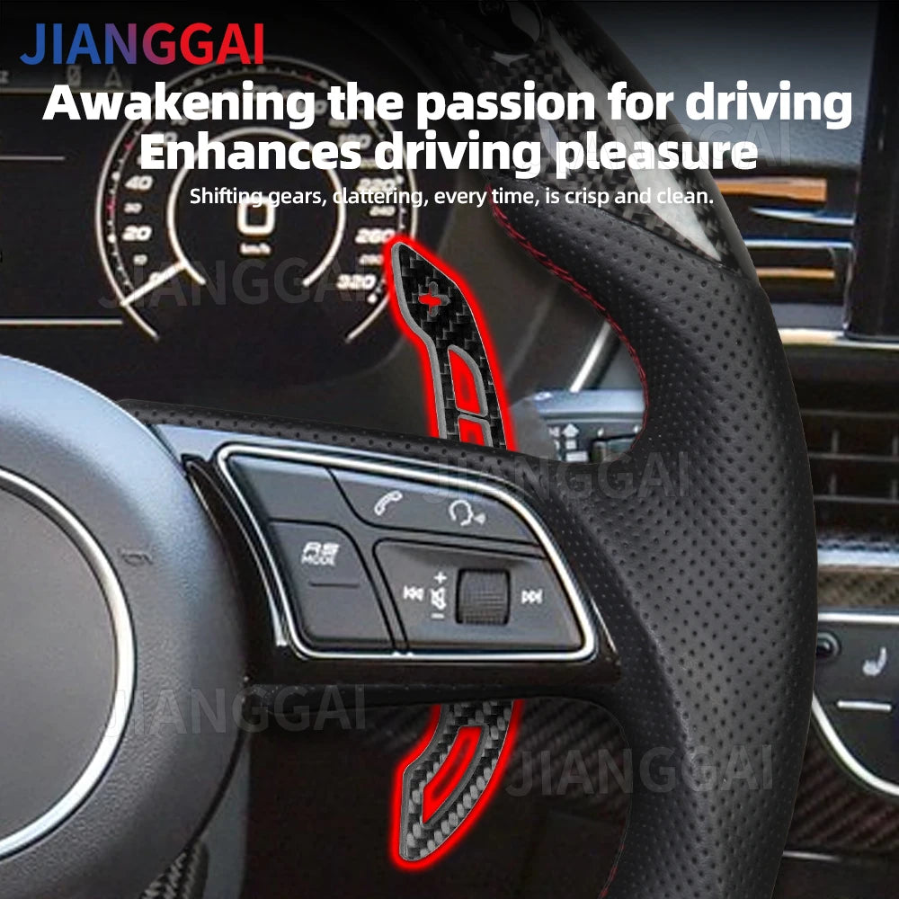 Magnetic Real Carbon Fiber Extended Paddle Shifters with Easy Installation Fit For Audi B9 A3 A4 A5 S3 S4 S5 RS3 RS4 RS5 Car Accessories