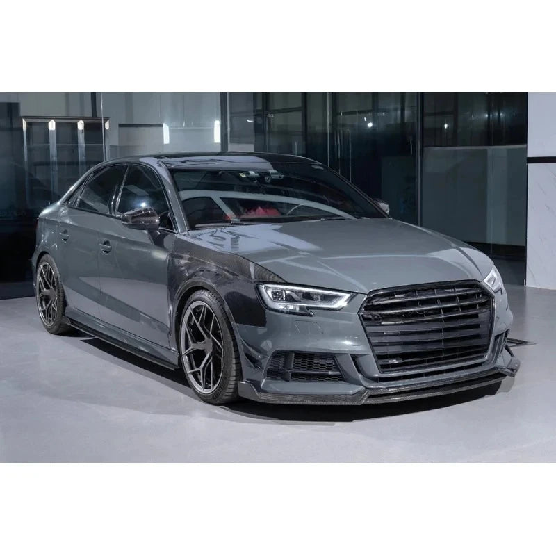 Real Carbon Fiber Body Kit Front Lip Rear Diffuser Side Skirts Fit 8V A3 S3 RS3 LCI 2017-2020 Exterior Modification Parts