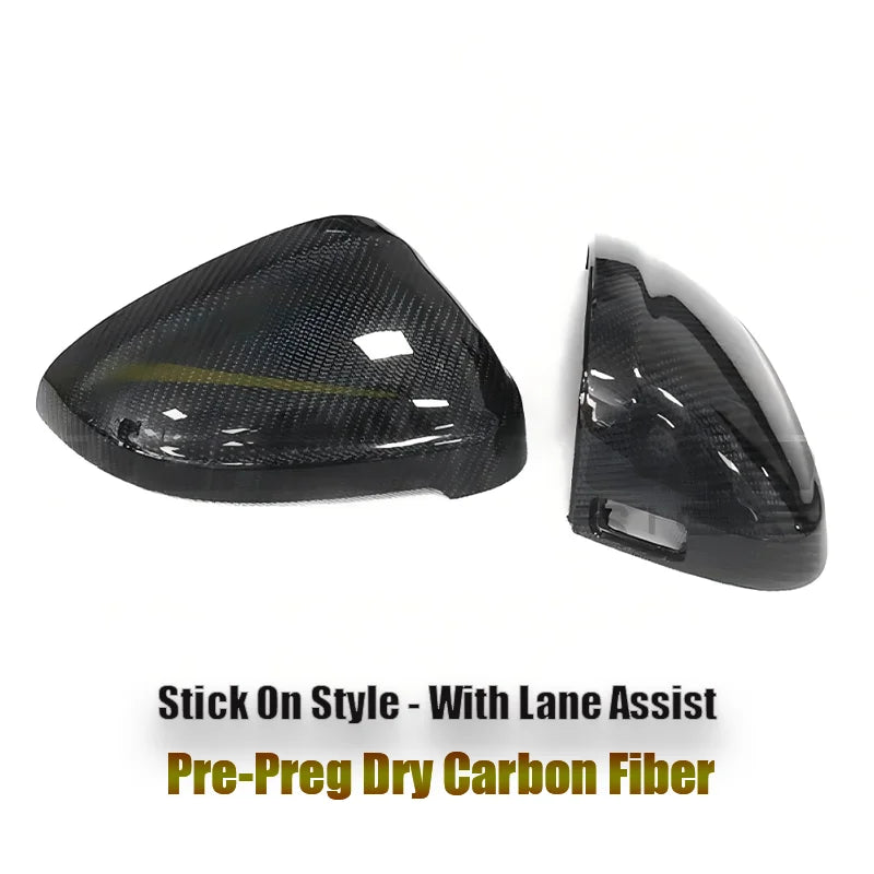 Pre-Preg Dry Carbon Fiber Side Mirror Cover Cap For Audi B9 A5 S5 RS5 2017-2023 W W/O Lane Assist Carbon Rearview Mirror Housing