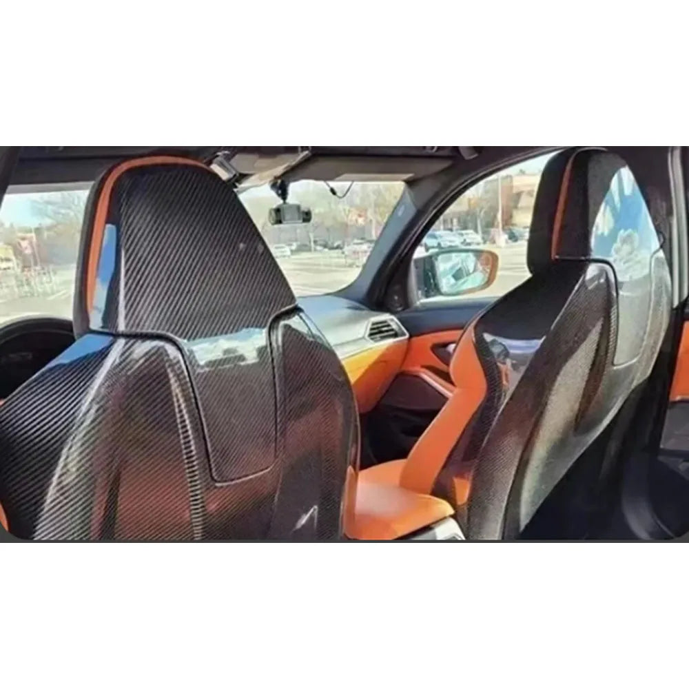 Carbon Fiber Seat Back Covers Trims For BMW M2 M3 M4 M8 X3M X4M G80 G82 F97 F98