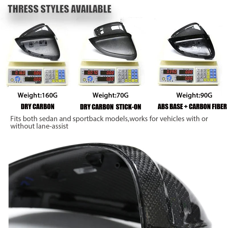 Pre-Preg Dry Carbon Fiber Side Mirror Cover Cap For Audi B9 A5 S5 RS5 2017-2023 W W/O Lane Assist Carbon Rearview Mirror Housing
