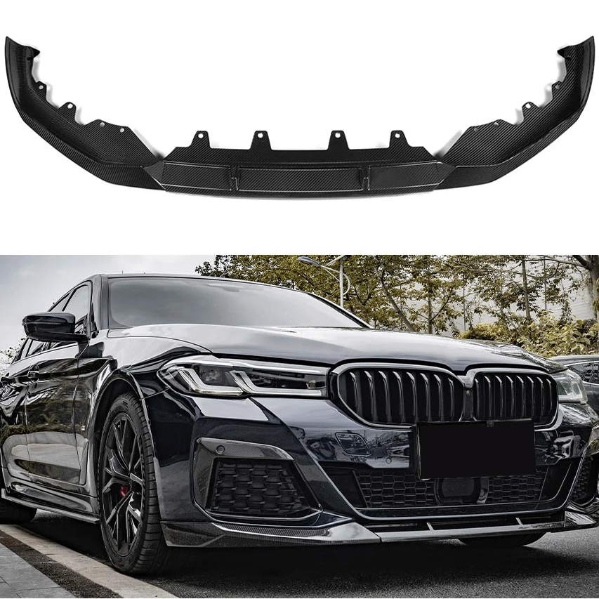 MP Style - Carbon Fiber Front Lip For BMW 5 Serie G30 LCI 3Pcs/Set