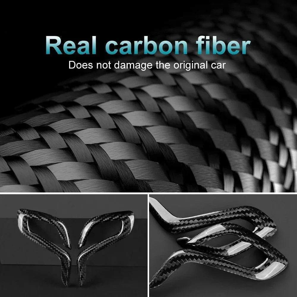 Real Carbon Fiber Automatic Shift Gear Knob Trim Cover Car For BMW F90 M5, F97 X3M, F98 X4M, 2019 - 2023