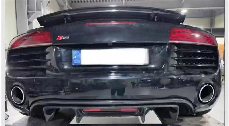 For Audi R8 V8 V10 2008-2015 Real Carbon Fiber Rear Bumper Lip Diffuser Splitters Spoiler Back Car Accessories Body Kit
