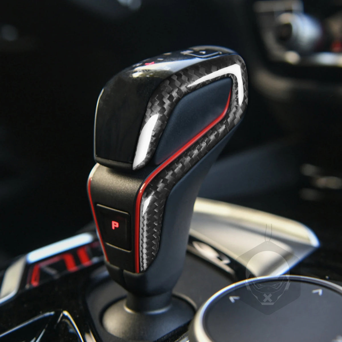 Real Carbon Fiber Automatic Shift Gear Knob Trim Cover Car For BMW F90 M5, F97 X3M, F98 X4M, 2019 - 2023
