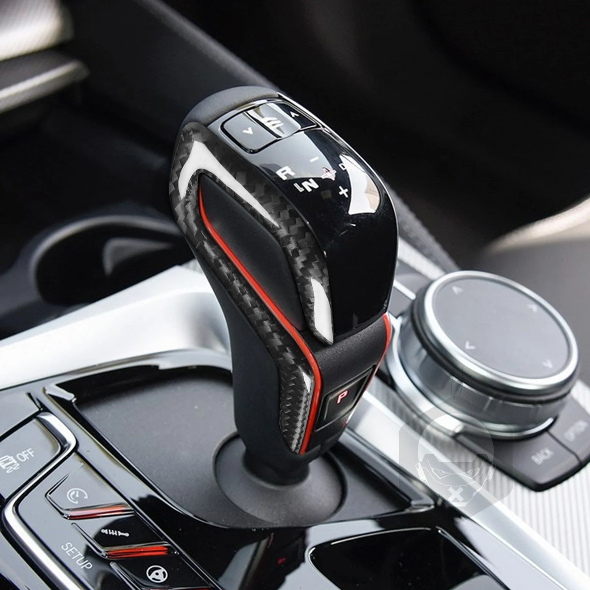 Real Carbon Fiber Automatic Shift Gear Knob Trim Cover Car For BMW F90 M5, F97 X3M, F98 X4M, 2019 - 2023