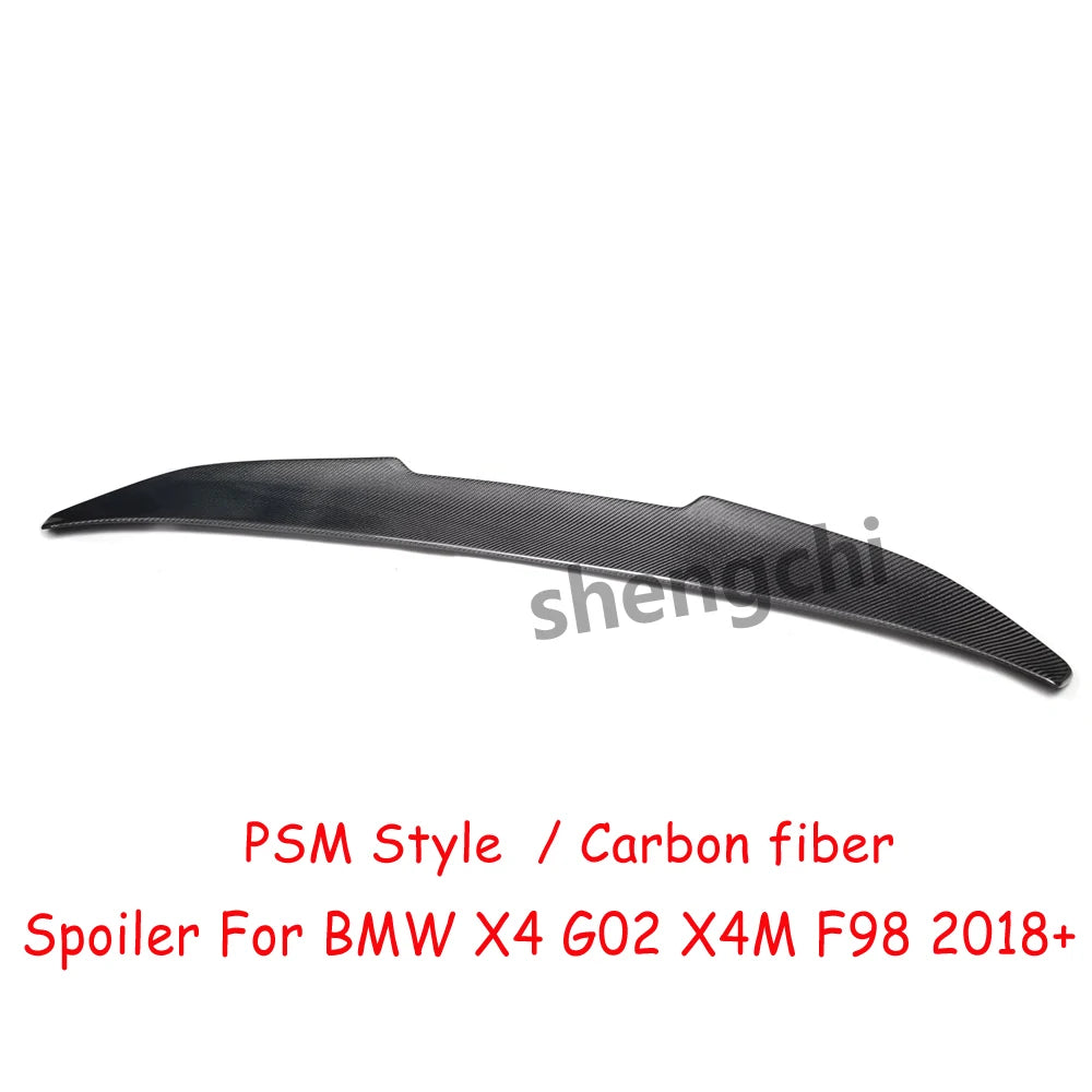 G02 PSM Style Carbon Fiber Rear Trunk Spoiler Wings for BMW X4 G02 X4M F98 M40i M40d Rear Spoiler Duck Tail 2018-2024