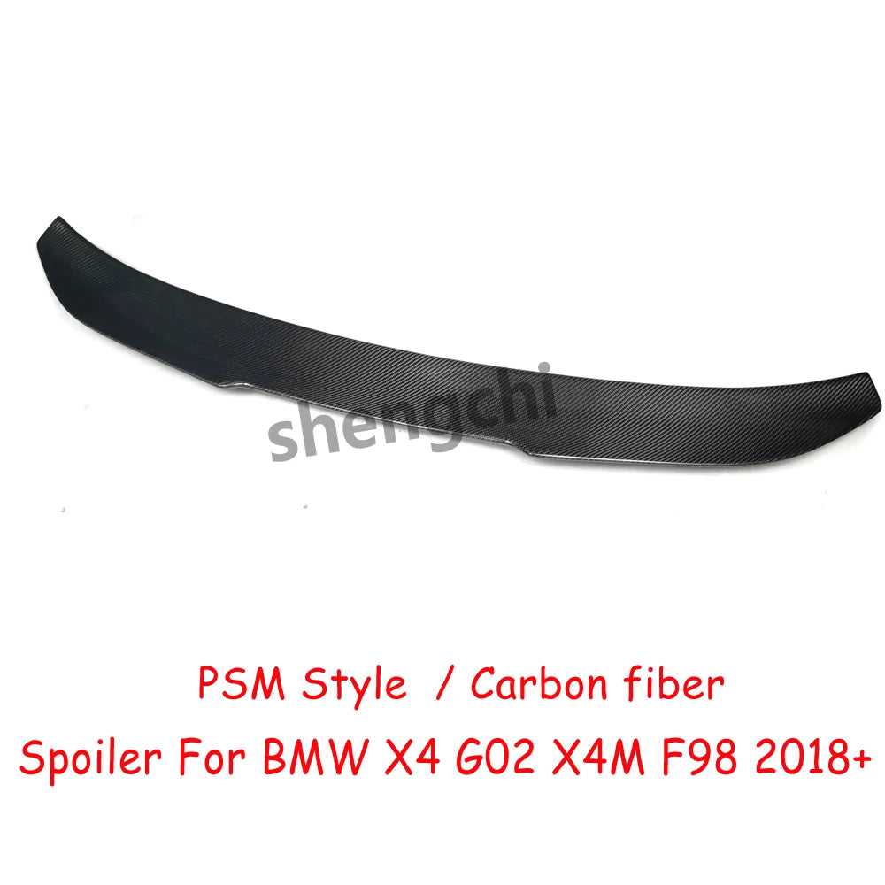 G02 PSM Style Carbon Fiber Rear Trunk Spoiler Wings for BMW X4 G02 X4M F98 M40i M40d Rear Spoiler Duck Tail 2018-2024