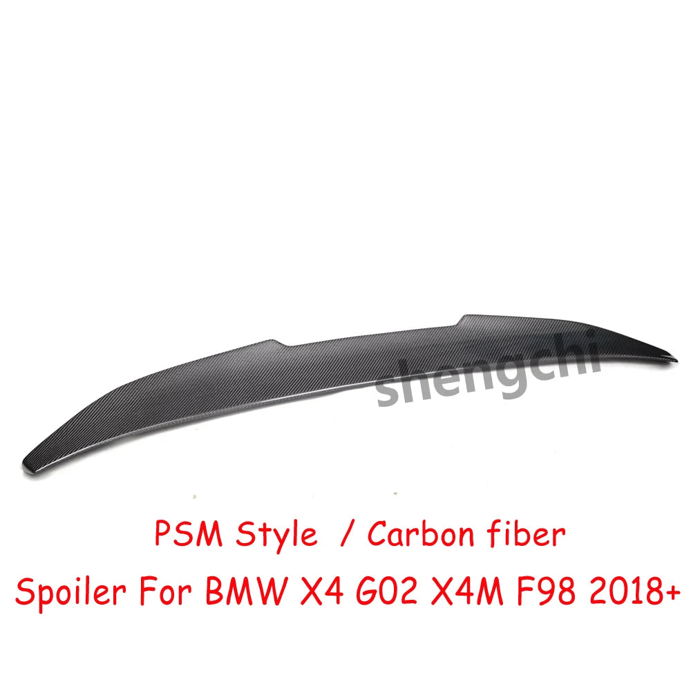 G02 PSM Style Carbon Fiber Rear Trunk Spoiler Wings for BMW X4 G02 X4M F98 M40i M40d Rear Spoiler Duck Tail 2018-2024