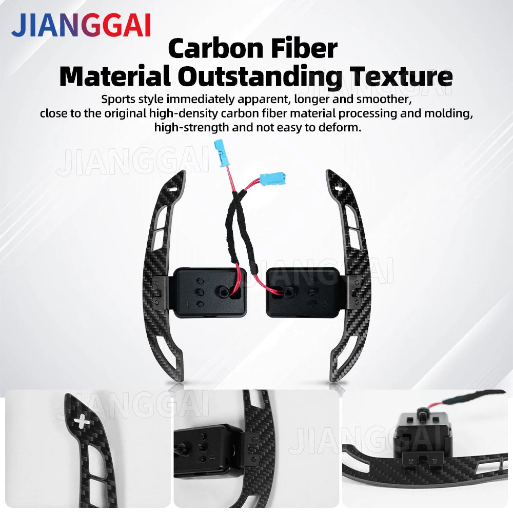 Magnetic Real Carbon Fiber Extended Paddle Shifters with Easy Installation Fit For Audi B9 A3 A4 A5 S3 S4 S5 RS3 RS4 RS5 Car Accessories
