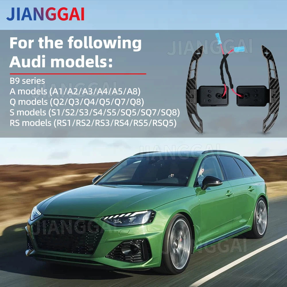 Magnetic Real Carbon Fiber Extended Paddle Shifters with Easy Installation Fit For Audi B9 A3 A4 A5 S3 S4 S5 RS3 RS4 RS5 Car Accessories
