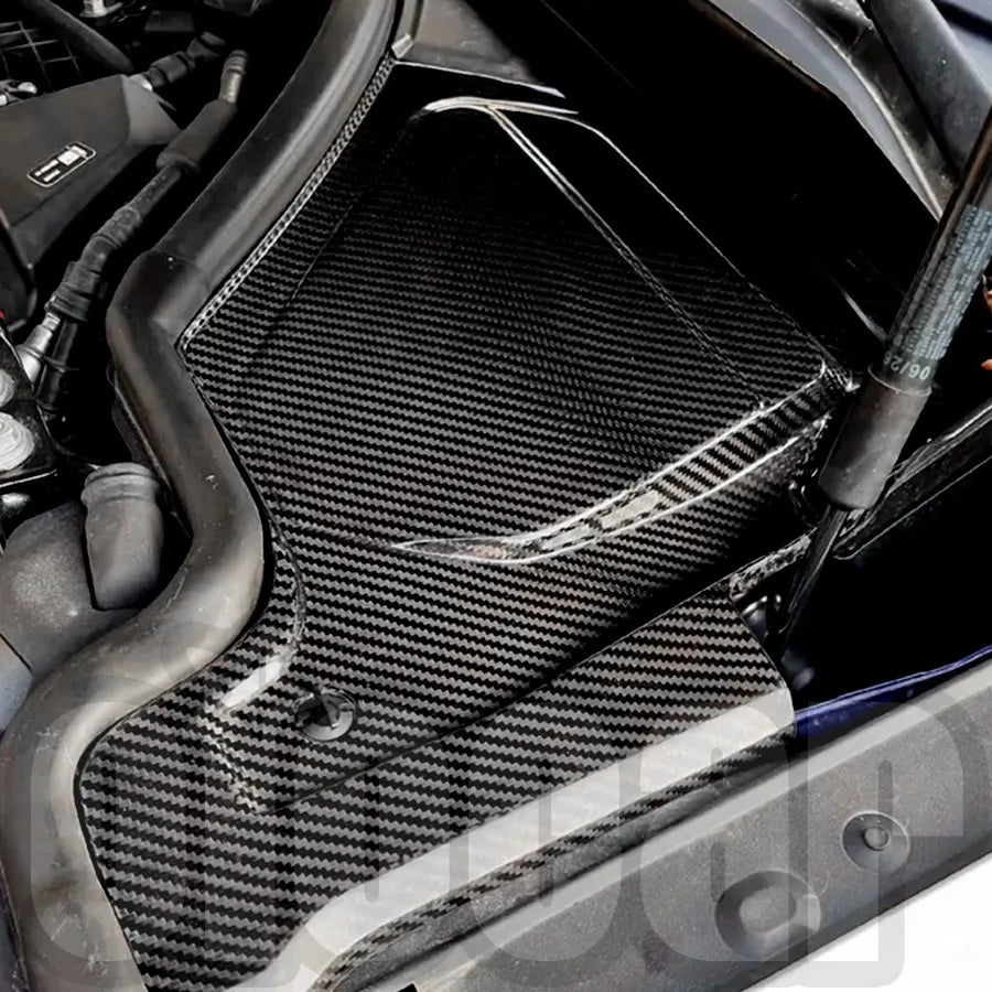 oiomotors 2nd Generation Dry Carbon Fiber Filter Water Cowl Panel Cover for BMW G87 M2 G80 G81 M3 G82 G83 M4