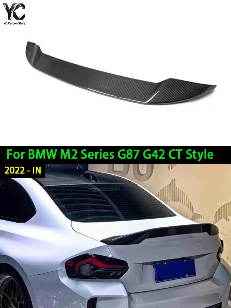 Dry Carbon Rear Trunk Spoiler Splitter Tail Wing For BMW 2 Series G42 M240i M235i G87 M2 2022~2026 Car Trunk Spoiler