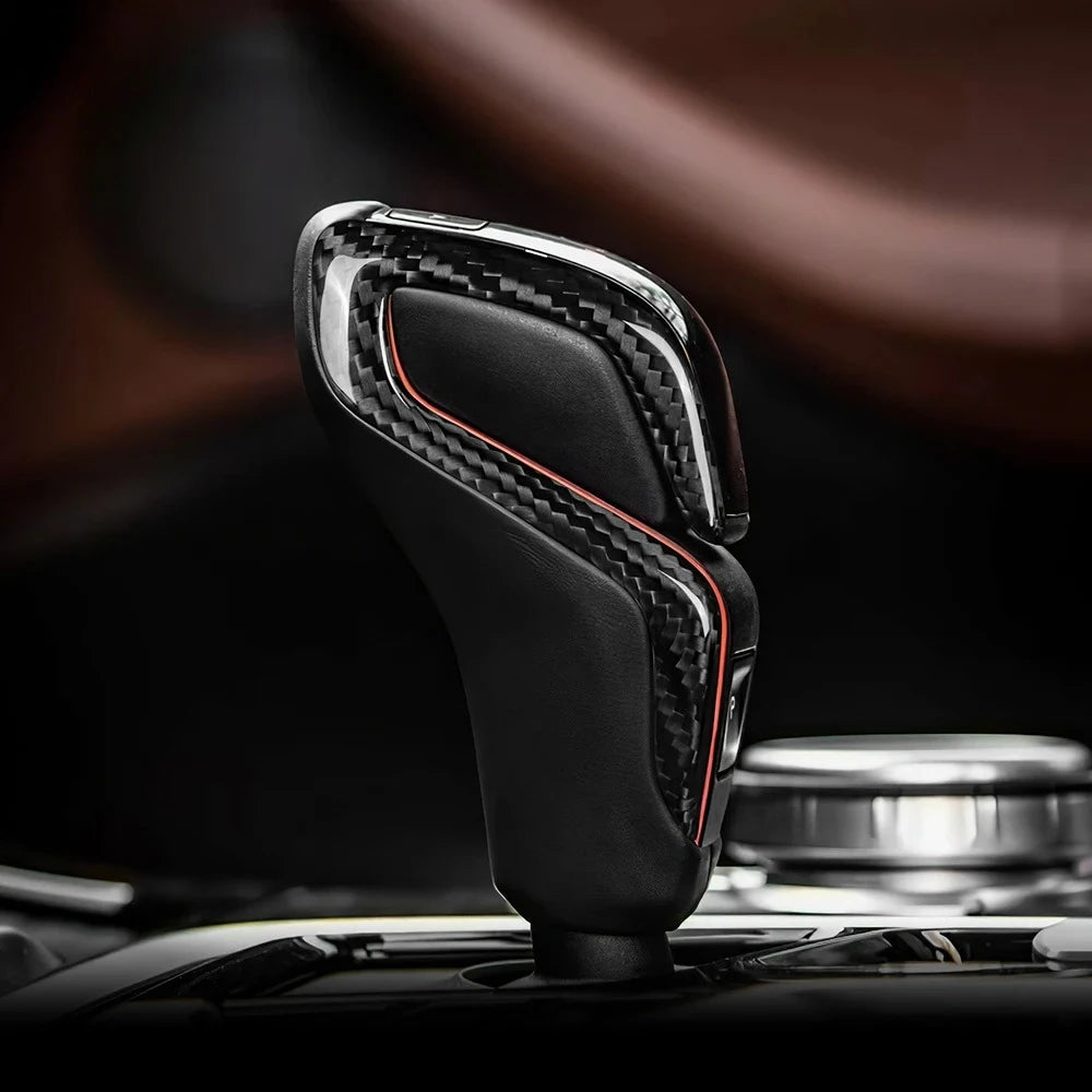 Real Carbon Fiber Automatic Shift Gear Knob Trim Cover Car For BMW F90 M5, F97 X3M, F98 X4M, 2019 - 2023