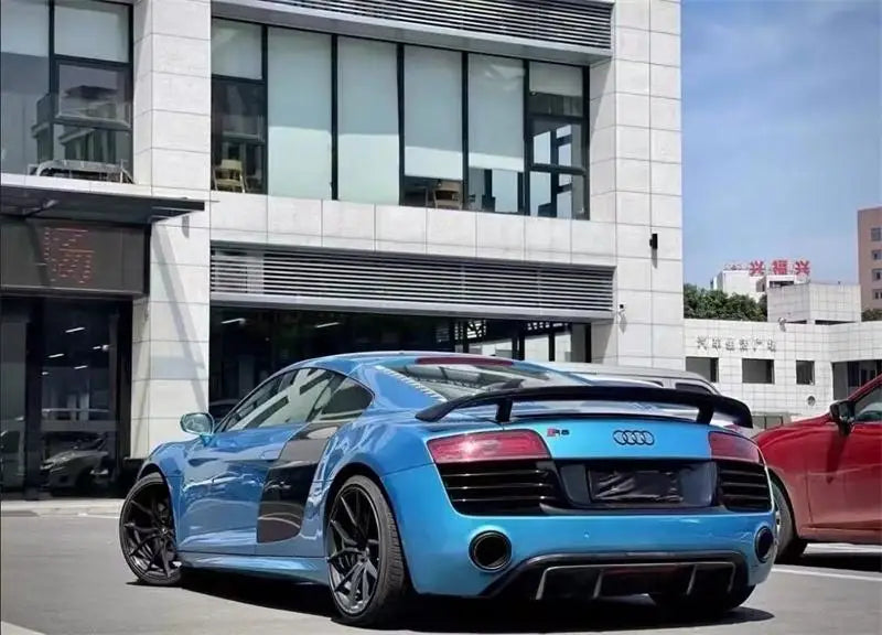 For Audi R8 V8 V10 2008-2015 Real Carbon Fiber Rear Bumper Lip Diffuser Splitters Spoiler Back Car Accessories Body Kit