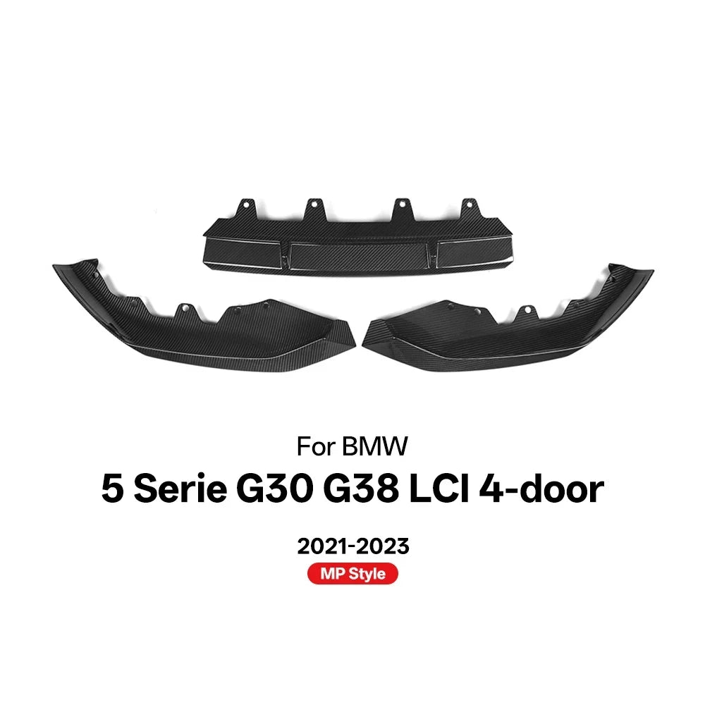 MP Style - Carbon Fiber Front Lip For BMW 5 Serie G30 LCI 3Pcs/Set
