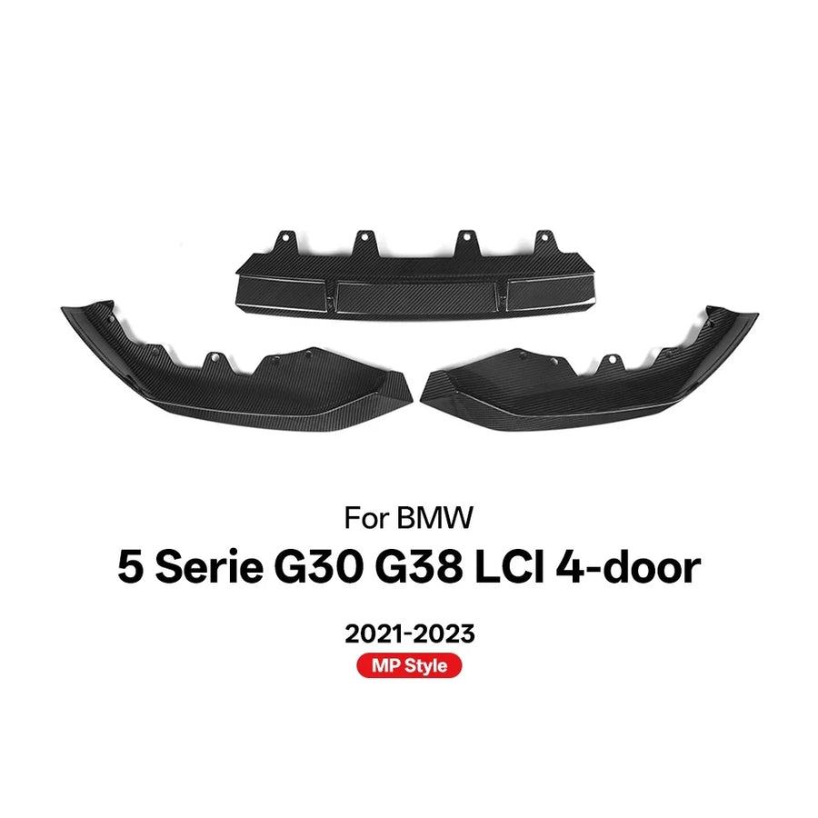 MP Style - Carbon Fiber Front Lip For BMW 5 Serie G30 LCI 3Pcs/Set